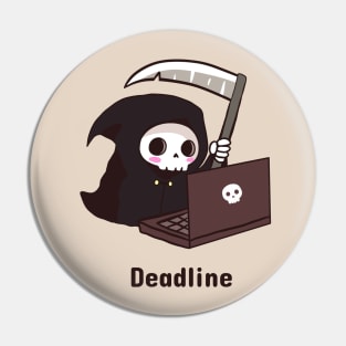 Grim reaper on a deadline Pin