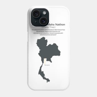 Bangkok Thailand: Longest City Name (ceremonial); "Krung Thep Maha Nakhon" Phone Case