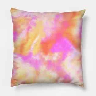 Vibrant Pink and Orange Tie-Dye Pillow