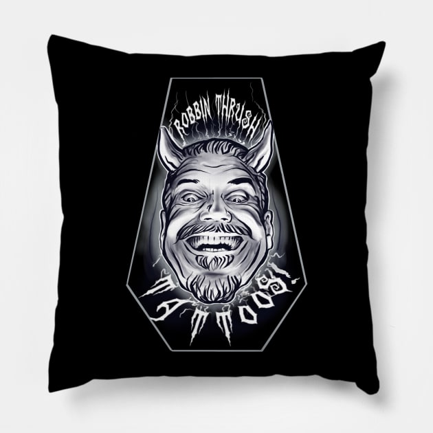 Robbin Thrush Tattoo Art Pillow by Thrush