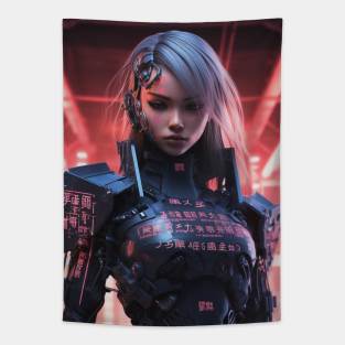 Cyberpunk Warrior Tapestry