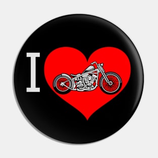 I Love Motorcycles Heart Racing Biker Motor Bike Valentines Day Motorcycle Valentine Pin