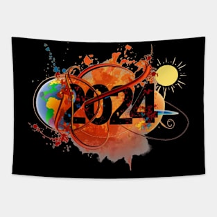 Hello 2024 Happy New Year Tapestry