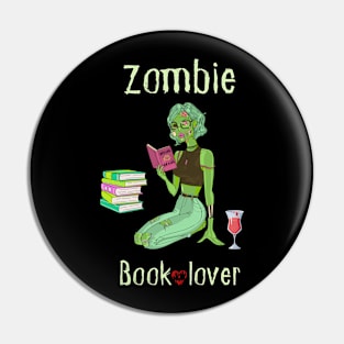 Zombie Book Lover Pin