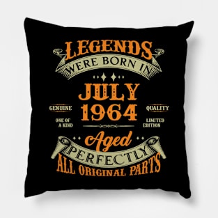 Legends Were Born In July 1964 60 Years Old 60th Birthday Gift Pillow