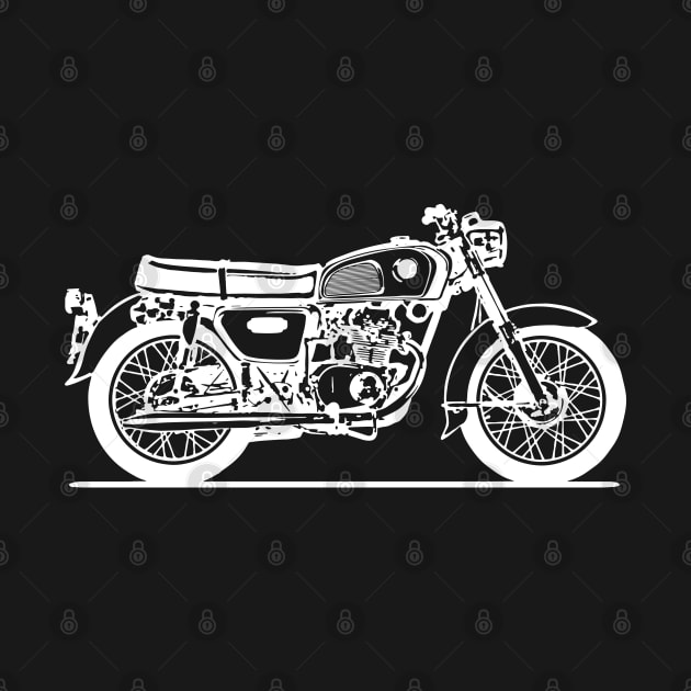 CD175 Motorcycle White Sketch Art by DemangDesign