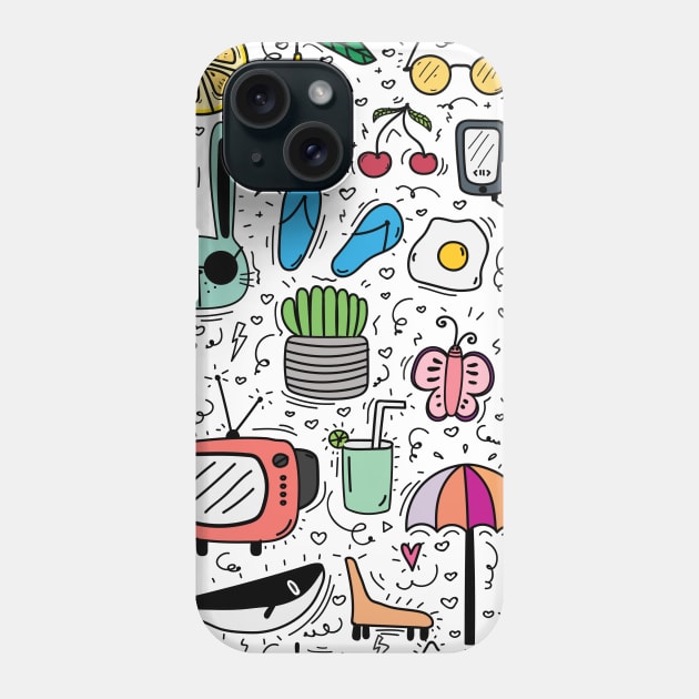 Cute Doodle Art Phone Case by labatchino