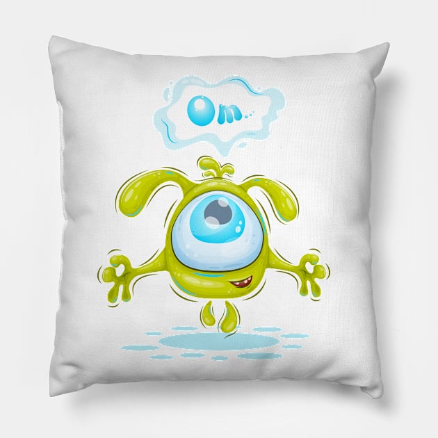 Meditating monster Pillow by AndreKENO