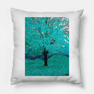 Trees of Aqua Blue Pillow