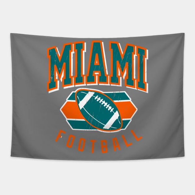 Vintage Miami Football Tapestry by funandgames