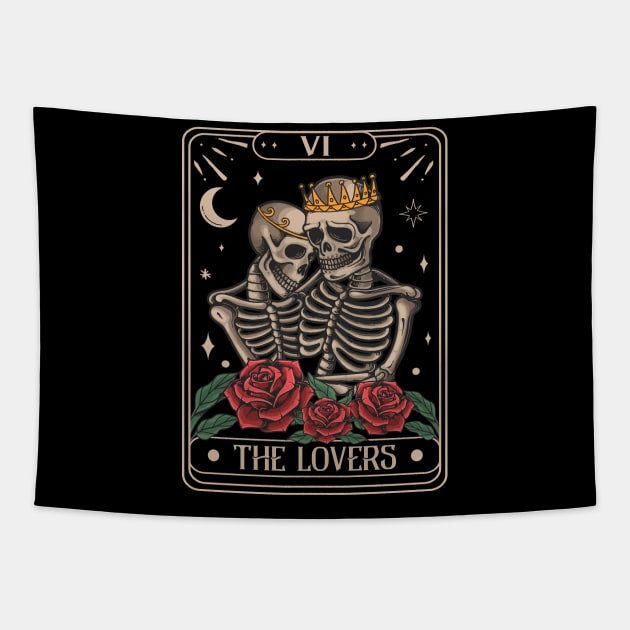 The Lovers Tarot Card Tapestry by Charaf Eddine