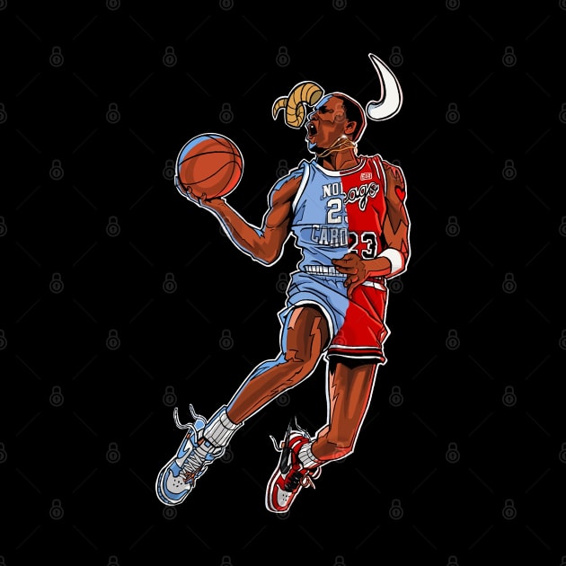 BASKETBALLART - GOAT OR BULLS by JORDAN-ART23