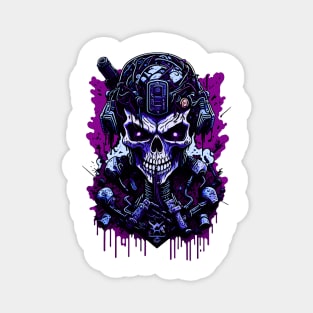 Graffiti robot skull Magnet