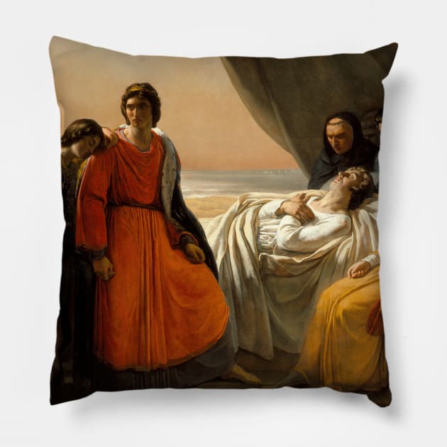 The Death of Saint Louis by Ary Scheffer Pillow by Classic Art Stall