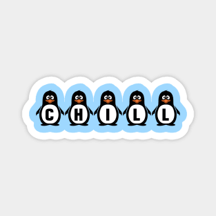 "Chill" Penguins Magnet