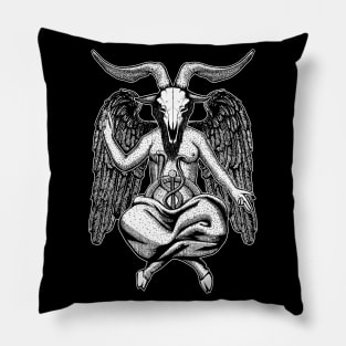 Baphomet Skull Etching Pillow