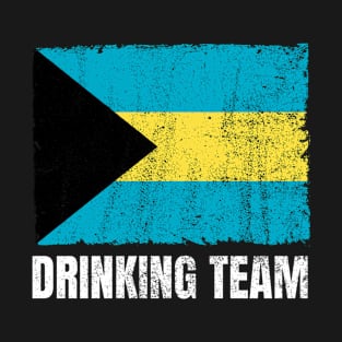 Bahamian Drinking Team Graphic for Men Women Funny Bahamas Flag T-Shirt