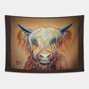 Highland Cow Mug Shot Tapestry