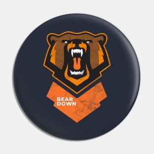 Fierce Modern Bear Down Party Tailgate Sunday Football Pin