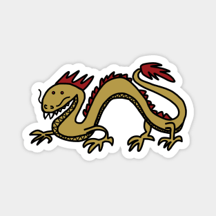 Dragon in Gold and Red Magnet