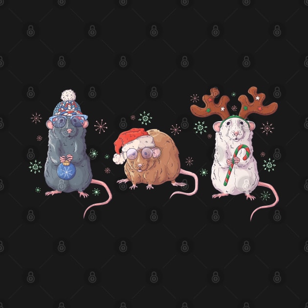 Cute Rats with Christmas Accessories by savariya