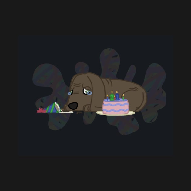 sad birthday 21st dog crying party trippy puppy by karmadogg