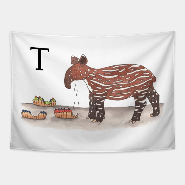 T is for Tapir Tapestry by thewatercolorwood