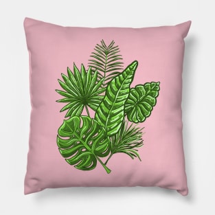 Tropical palm leaves Pillow