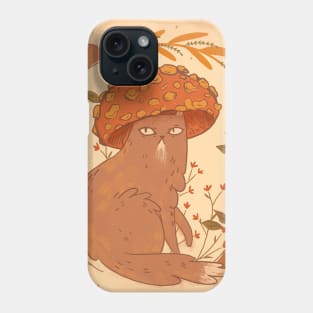 Cat Wondering In Mushroom Land Phone Case