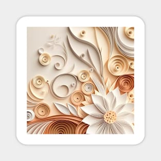 Beautiful floral design with very light and muted earth shades Magnet