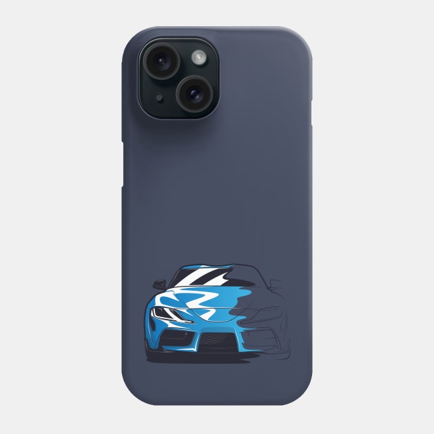 Blue Toyota Supra MKV Sketch Phone Case by KaroCars