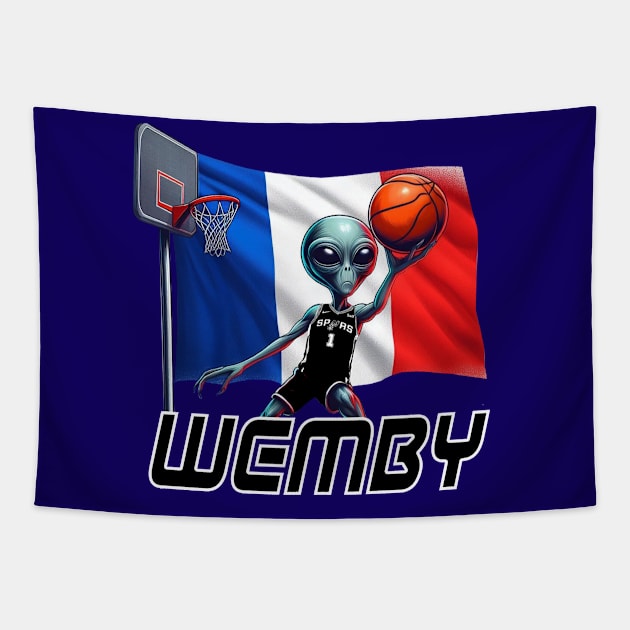 Wemby - ALIEN (w/French flag) Tapestry by OG Ballers