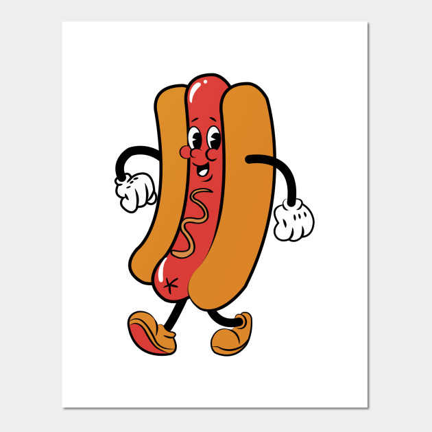 Hottie Hot Dog In Retro Style Hottie Hot Dog In Retro Style Poster E Stampa Artistica Teepublic It