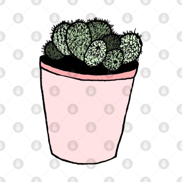 Little Succulent in a Pink Pot by juliahealydesign