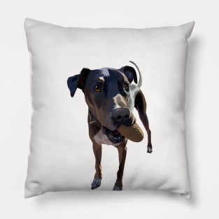 cute dog playing throw and catch-vector art the dog Pillow