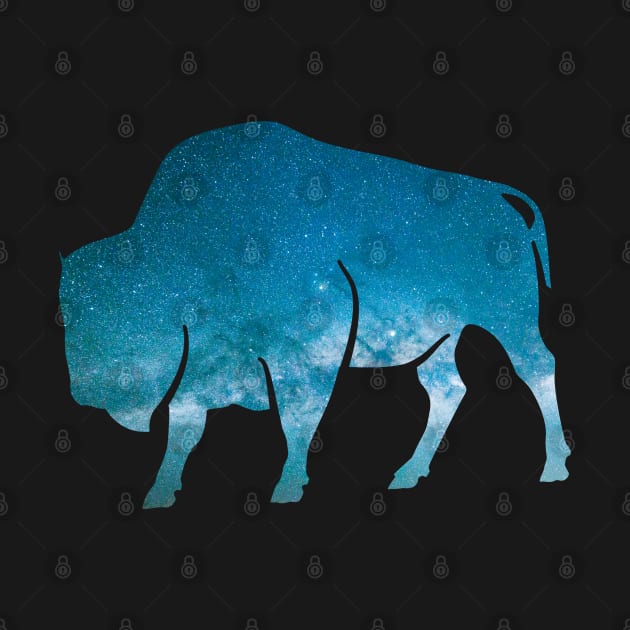 Mystical Galaxy Buffalo Night Sky Bison Native by TGKelly