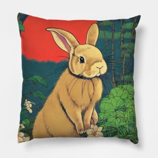 Vintage Spring Awakening New Zealand Rabbit Spring Season Wild Rabbits Activist Pillow