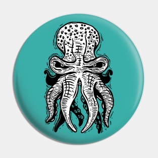 Octopus Linocut Pin