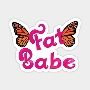 Fat Babe - Barbie pink w/ Butterfly Wings Magnet