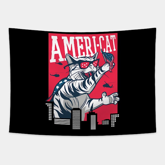 American Cat Tapestry by Hamster Design