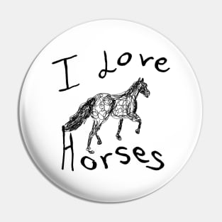 I Love Horses light Pin