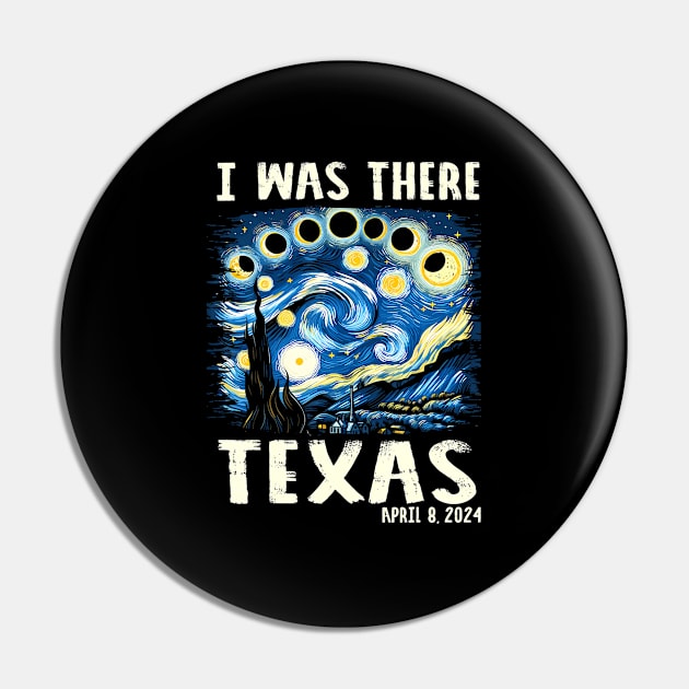 Total Solar Eclipse 2024 Texas - Starry Night Painting Pin by Diana-Arts-C