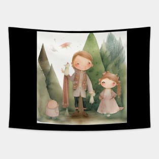 brother and sister cartoon Tapestry