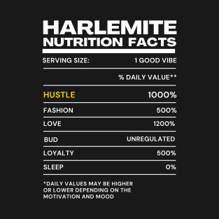 Harlemite Nutrition Facts | Funny Nutritional Pun T-Shirt