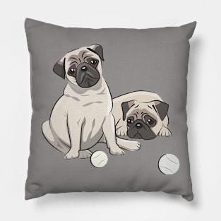 Pug Twins Pillow