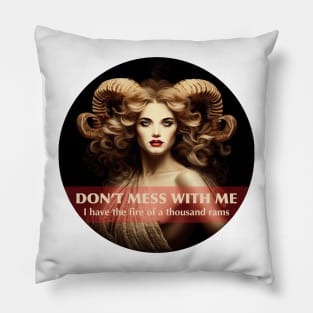 Design for Aries with Funny Quotation_1 Pillow