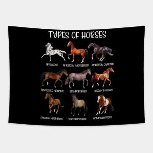 Types Of Horses, Horse Breed, Horseback Riding Tapestry