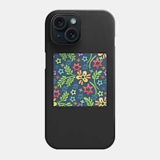 Colorful Doodle Floral Seamless pattern. Vector illustration. Phone Case