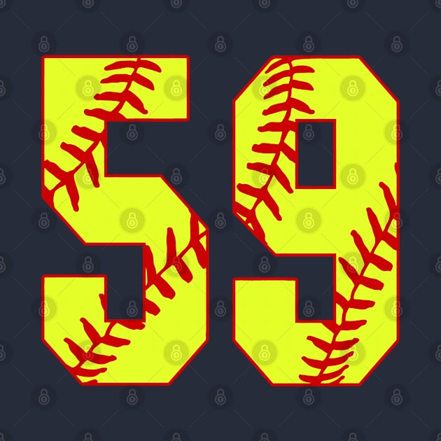 Fastpitch Softball Number 59 #59 Softball Shirt Jersey Uniform Favorite Player Biggest Fan by TeeCreations