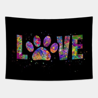 Dog love paw watercolor Tapestry